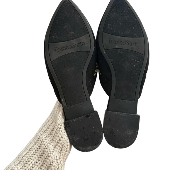 Franco Sarto Black and Pink Embroidered Mules Size 9.5 - Picture 5 of 5